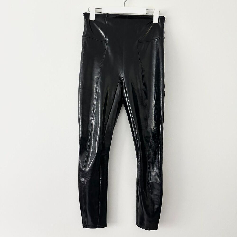 Spanx Faux Patent Leather High Waisted Leggings M